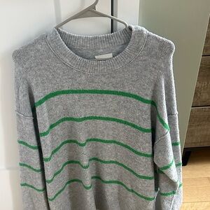 Aerie Gray and Green Crewneck Sweater